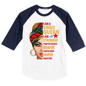 Virgo Queen I Am Stronger Birthday Gift For Virgo Zodiac Cool Gift Baseball Sleeve Shirt