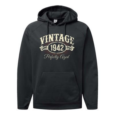 Vintage Quality Made In 1942 Classic Birthday Performance Fleece Hoodie