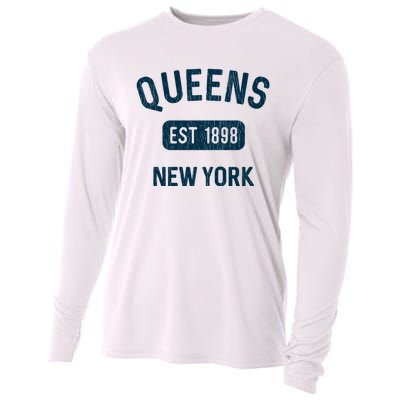 Vintage Queens Ny Nyc Gifts Souvenir Queens Est 1898 Cooling Performance Long Sleeve Crew