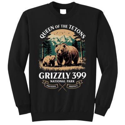 Vintage Queen Of The Tetons Grizzly 399 National Park Bear Sweatshirt