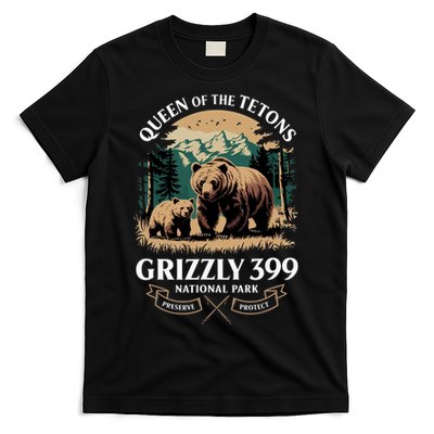 Vintage Queen Of The Tetons Grizzly 399 National Park Bear T-Shirt