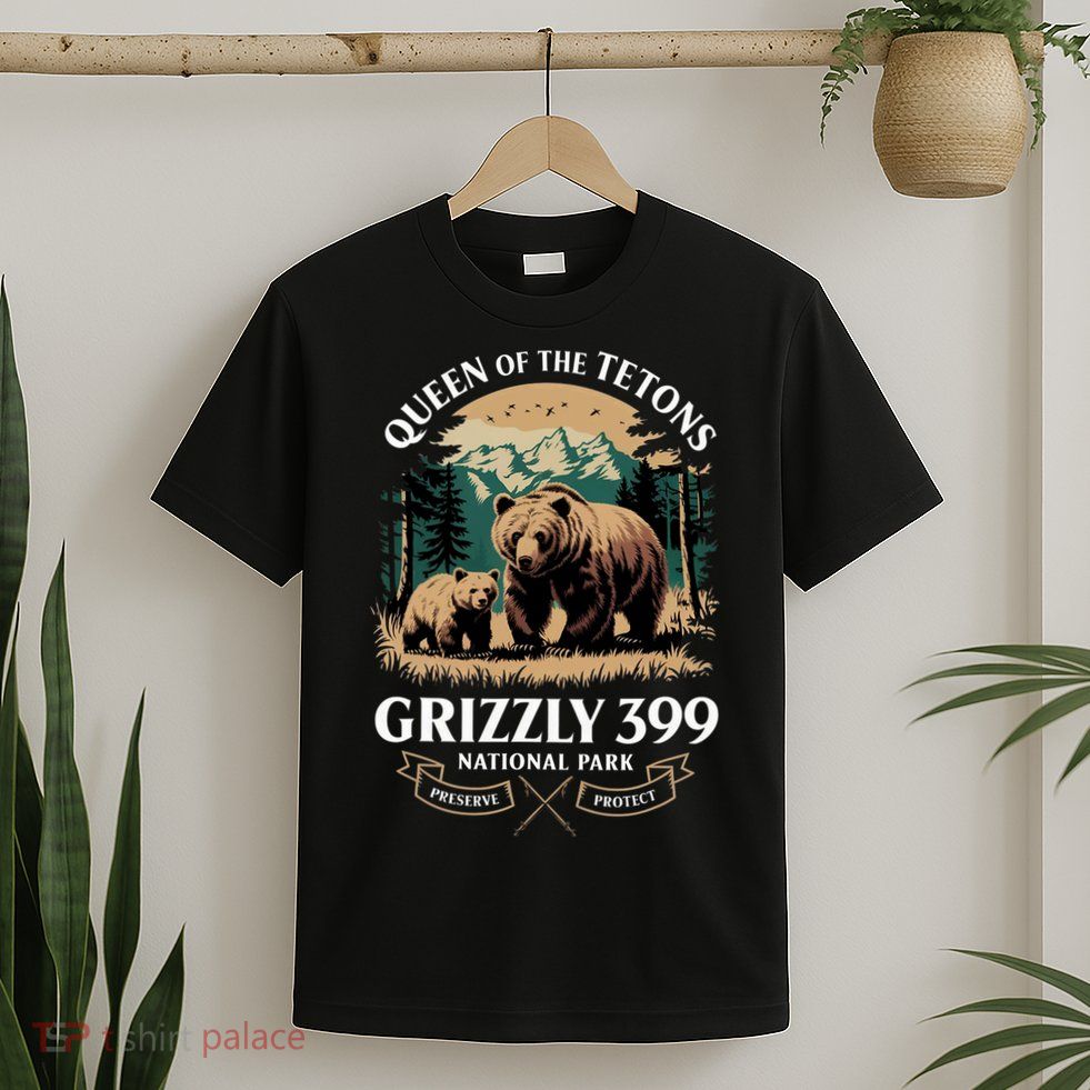Vintage Queen Of The Tetons Grizzly 399 National Park Bear T-Shirt
