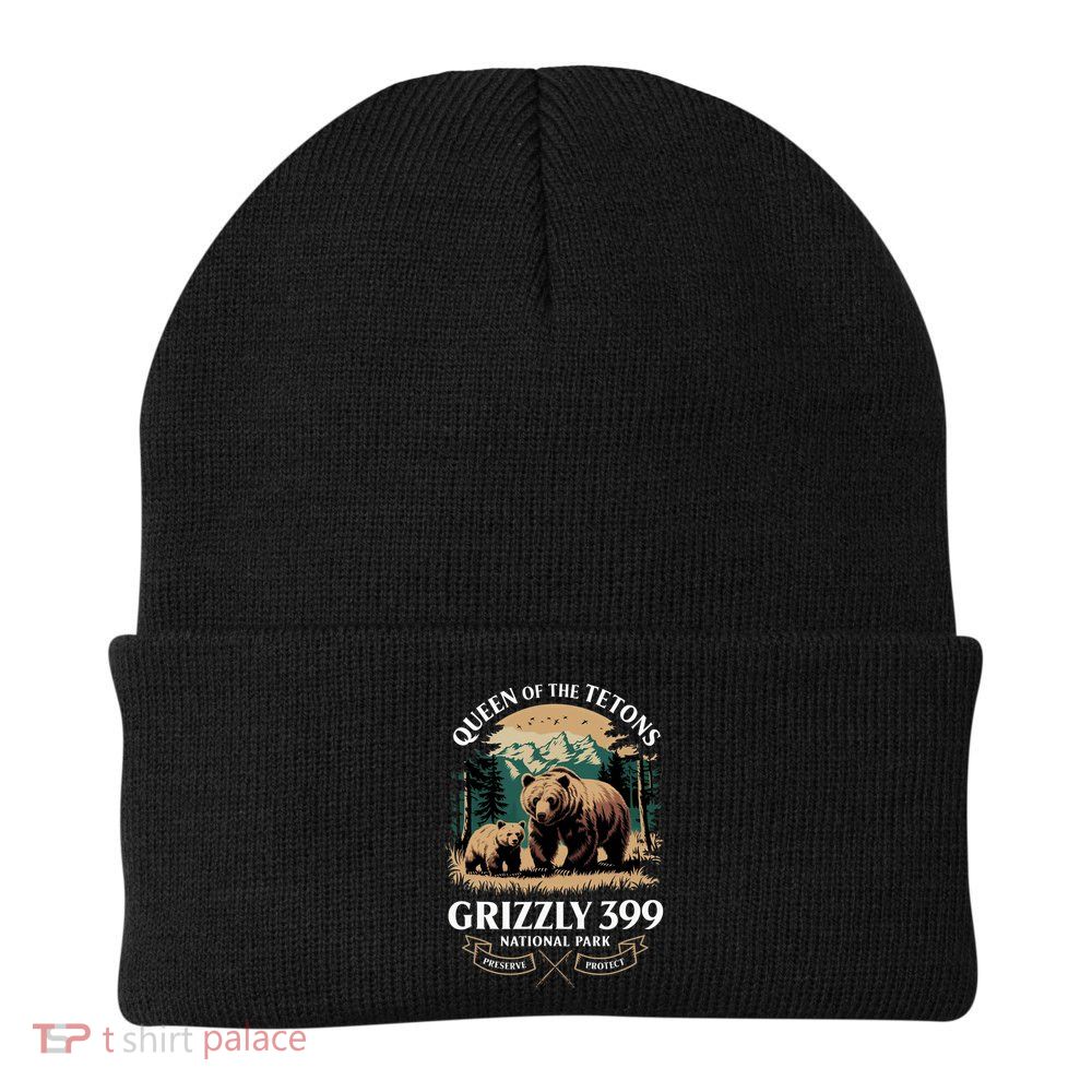 Vintage Queen Of The Tetons Grizzly 399 National Park Bear Beanie