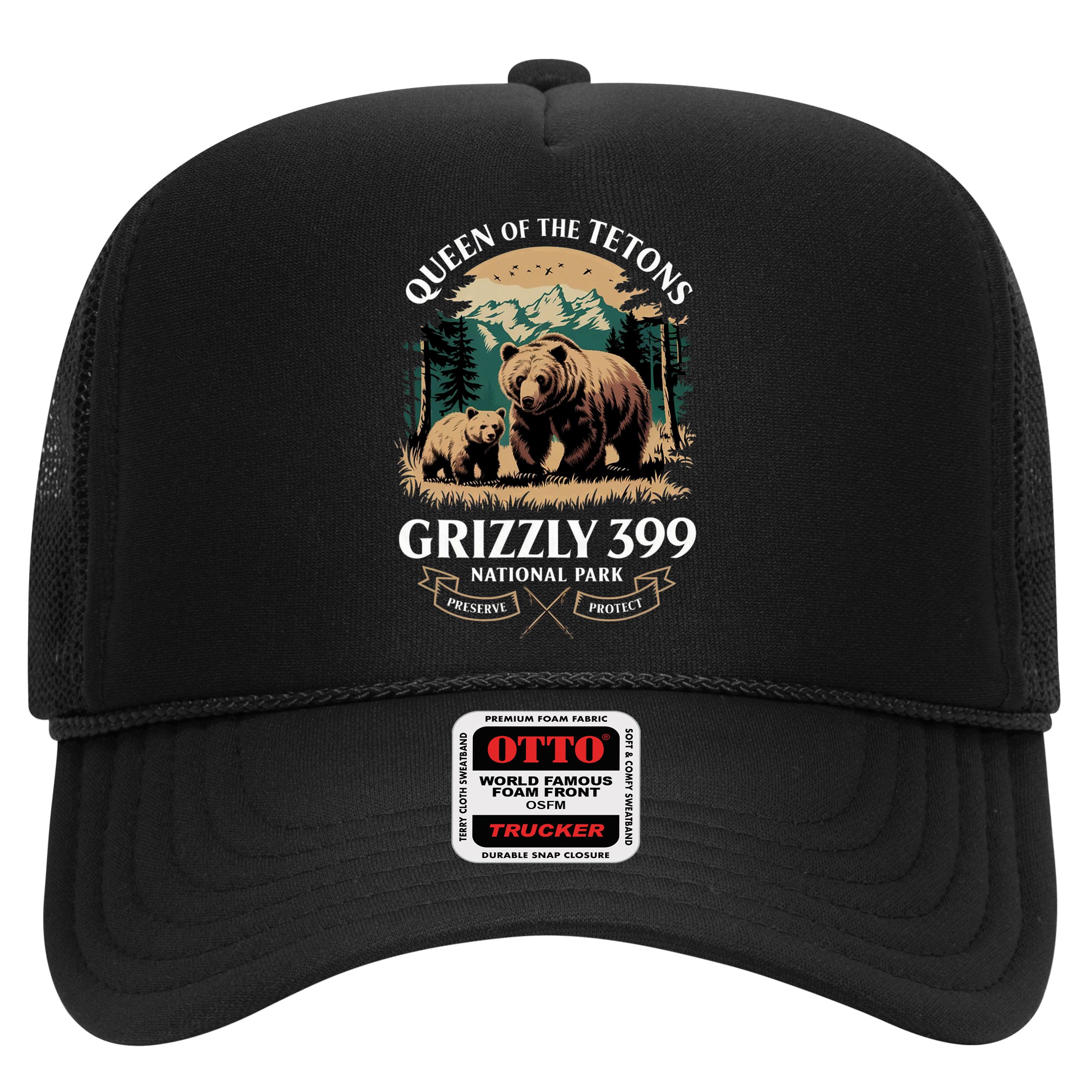 Vintage Queen Of The Tetons Grizzly 399 National Park Bear Hat