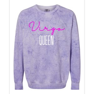 Virgo Queen Pink Writing / Funny Zodiac Virgo Birthday Great Gift Colorblast Crewneck Sweatshirt