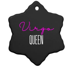 Virgo Queen Pink Writing / Funny Zodiac Virgo Birthday Great Gift Ceramic Star Ornament