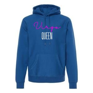 Virgo Queen Pink Writing / Funny Zodiac Virgo Birthday Great Gift Premium Hoodie