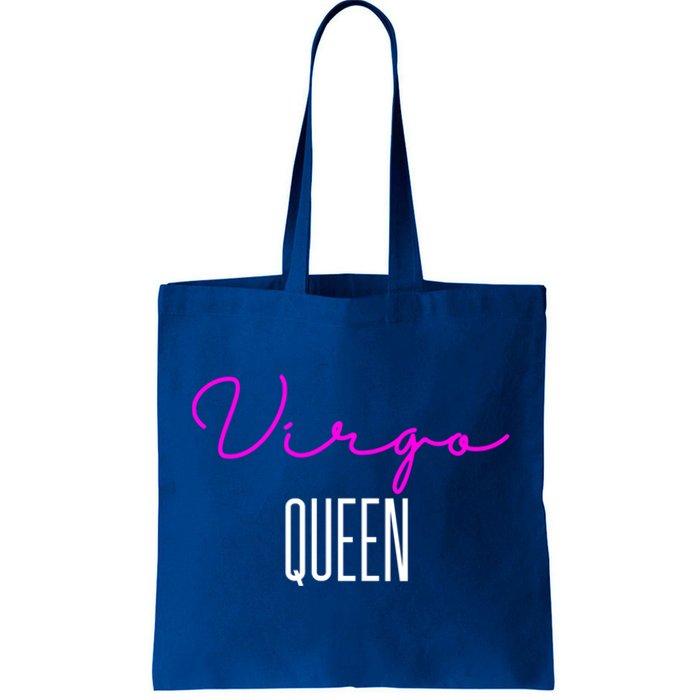 Virgo Queen Pink Writing / Funny Zodiac Virgo Birthday Great Gift Tote Bag