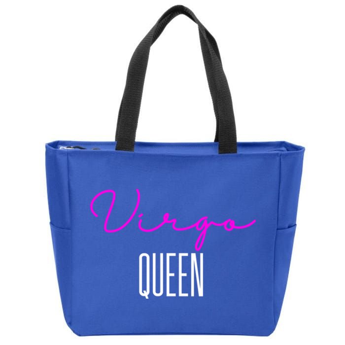 Virgo Queen Pink Writing / Funny Zodiac Virgo Birthday Great Gift Zip Tote Bag