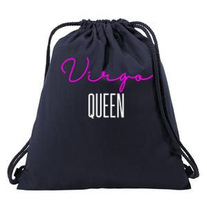 Virgo Queen Pink Writing / Funny Zodiac Virgo Birthday Great Gift Drawstring Bag