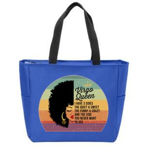 Virgo Queen Personality Qualities Melanin Great Gift Zip Tote Bag