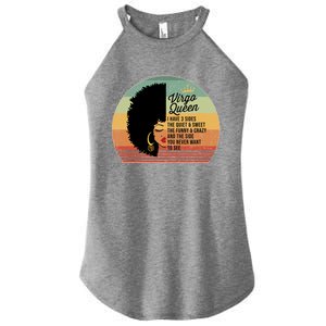 Virgo Queen Personality Qualities Melanin Great Gift Women's Perfect Tri Rocker Tank