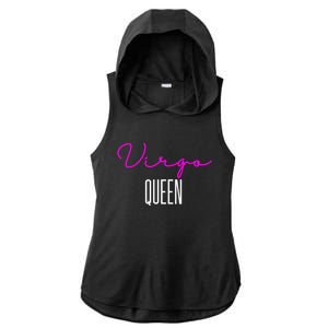 Virgo Queen Pink Writing / Funny Zodiac Virgo Birthday Cute Gift Ladies PosiCharge Tri-Blend Wicking Draft Hoodie Tank