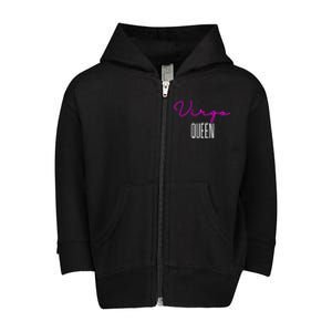 Virgo Queen Pink Writing / Funny Zodiac Virgo Birthday Cute Gift Toddler Zip Fleece Hoodie