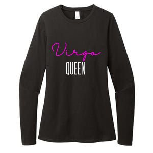 Virgo Queen Pink Writing / Funny Zodiac Virgo Birthday Cute Gift Womens CVC Long Sleeve Shirt