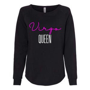 Virgo Queen Pink Writing / Funny Zodiac Virgo Birthday Cute Gift Womens California Wash Sweatshirt