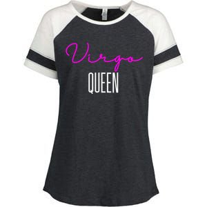 Virgo Queen Pink Writing / Funny Zodiac Virgo Birthday Cute Gift Enza Ladies Jersey Colorblock Tee