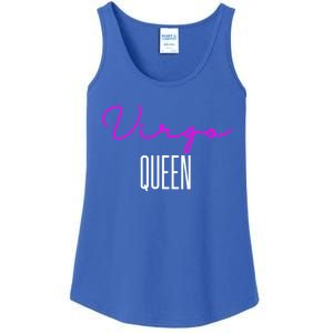 Virgo Queen Pink Writing / Funny Zodiac Virgo Birthday Cute Gift Ladies Essential Tank