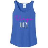 Virgo Queen Pink Writing / Funny Zodiac Virgo Birthday Cute Gift Ladies Essential Tank