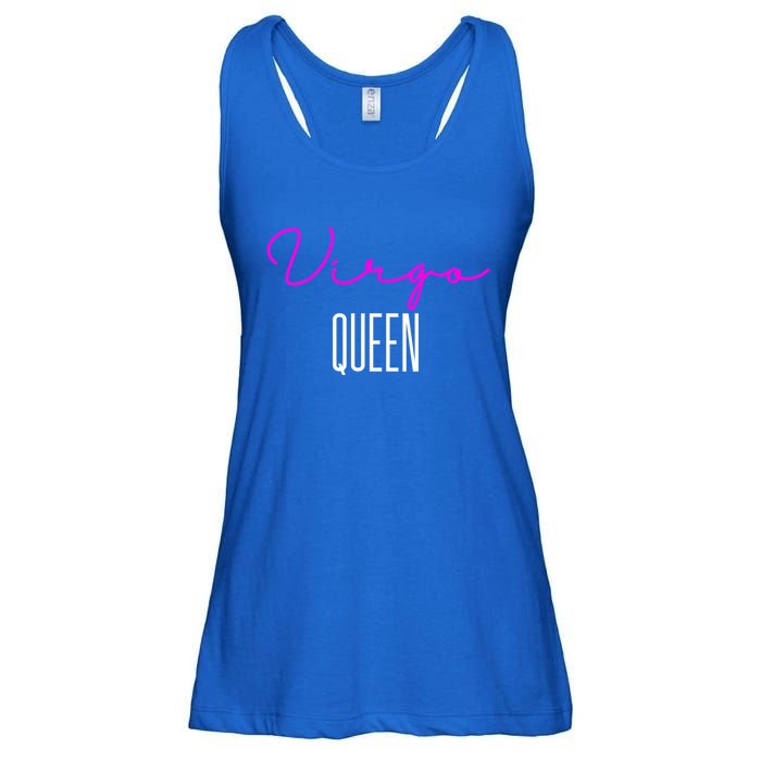 Virgo Queen Pink Writing / Funny Zodiac Virgo Birthday Cute Gift Ladies Essential Flowy Tank