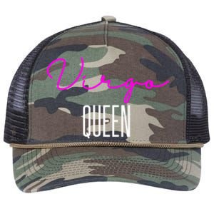 Virgo Queen Pink Writing / Funny Zodiac Virgo Birthday Cute Gift Retro Rope Trucker Hat Cap