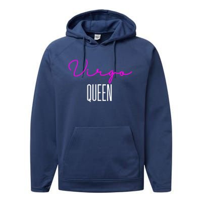 Virgo Queen Pink Writing / Funny Zodiac Virgo Birthday Cute Gift Performance Fleece Hoodie