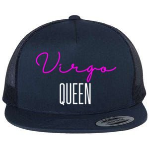 Virgo Queen Pink Writing / Funny Zodiac Virgo Birthday Cute Gift Flat Bill Trucker Hat