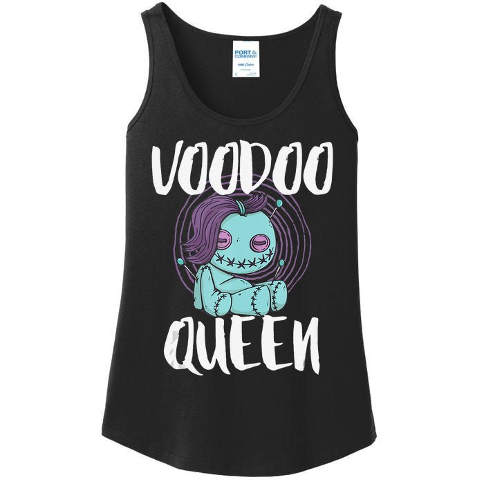 Voodoo Queen Pastel Goth Creepy Cute Voodoo Doll Ladies Essential Tank