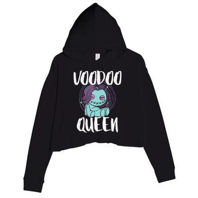 Voodoo Queen Pastel Goth Creepy Cute Voodoo Doll Crop Fleece Hoodie