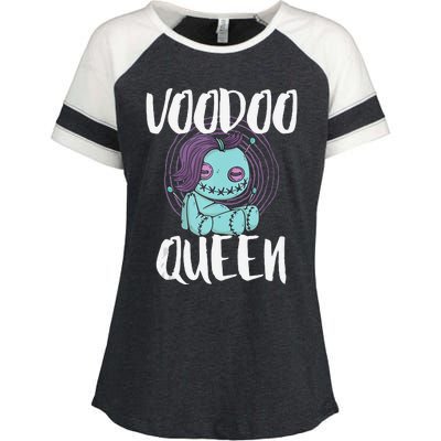 Voodoo Queen Pastel Goth Creepy Cute Voodoo Doll Enza Ladies Jersey Colorblock Tee