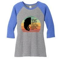 Virgo Queen Personality Qualities Melanin Gift Women's Tri-Blend 3/4-Sleeve Raglan Shirt