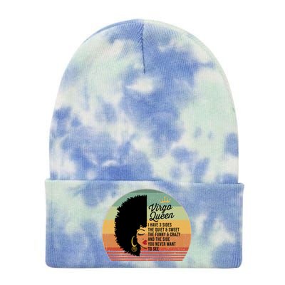 Virgo Queen Personality Qualities Melanin Gift Tie Dye 12in Knit Beanie