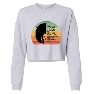 Virgo Queen Personality Qualities Melanin Gift Cropped Pullover Crew