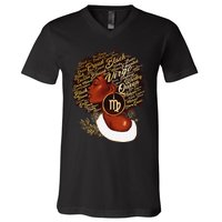 Virgo Queen Sweet As Candy Birthday Gift For Black Wo V-Neck T-Shirt