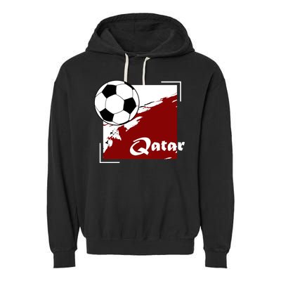 Vintage Qatar Soccer Futbol Garment-Dyed Fleece Hoodie