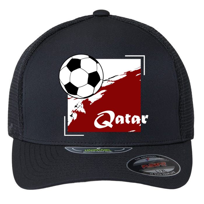 Vintage Qatar Soccer Futbol Flexfit Unipanel Trucker Cap