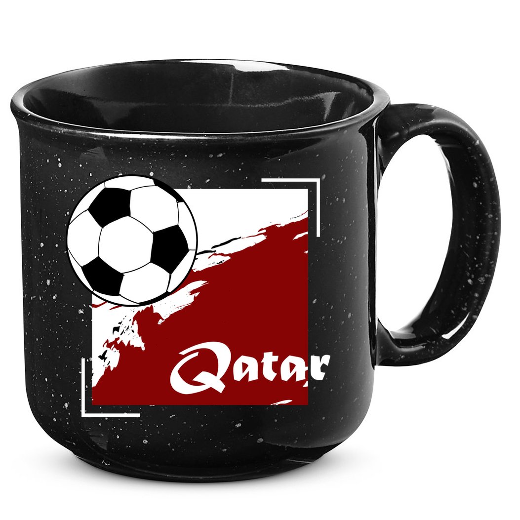 Vintage Qatar Soccer Futbol 15oz Campfire Ceramic Mug
