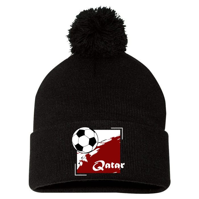 Vintage Qatar Soccer Futbol Pom Pom 12in Knit Beanie