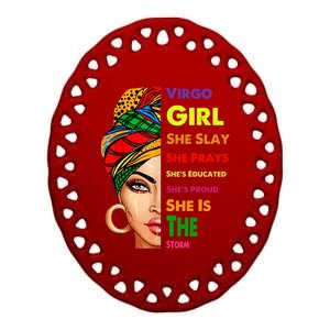 Virgo Queen Slay Birthday Funny Gift Gift Ceramic Oval Ornament