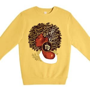 Virgo Queen Sweet As Candy Birthday Gift For Black Women Premium Crewneck Sweatshirt