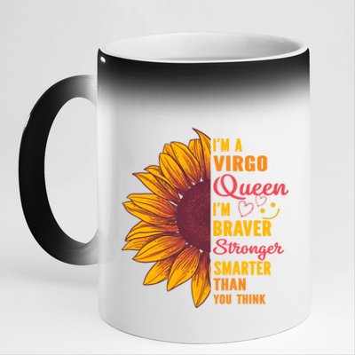 Virgo Queen Sunflower Zodiac Sign Horoscope Birthday Gift 11oz Black Color Changing Mug