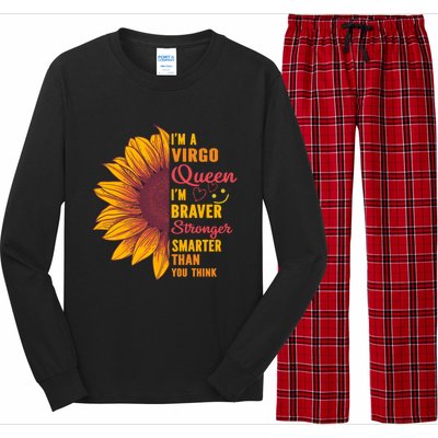 Virgo Queen Sunflower Zodiac Sign Horoscope Birthday Gift Long Sleeve Pajama Set