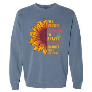 Virgo Queen Sunflower Zodiac Sign Horoscope Birthday Gift Garment-Dyed Sweatshirt