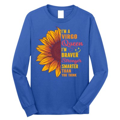 Virgo Queen Sunflower Zodiac Sign Horoscope Birthday Gift Long Sleeve Shirt