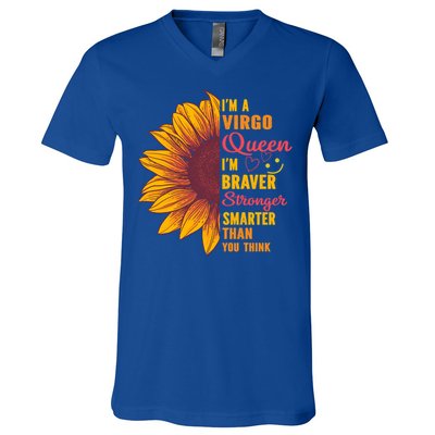 Virgo Queen Sunflower Zodiac Sign Horoscope Birthday Gift V-Neck T-Shirt