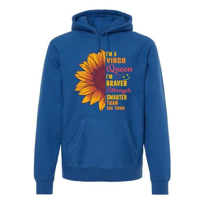 Virgo Queen Sunflower Zodiac Sign Horoscope Birthday Gift Premium Hoodie