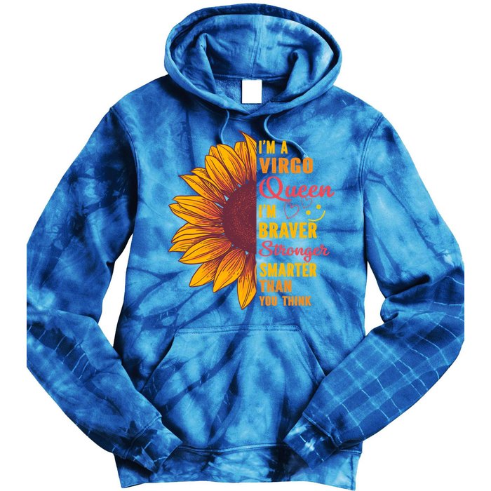 Virgo Queen Sunflower Zodiac Sign Horoscope Birthday Gift Tie Dye Hoodie