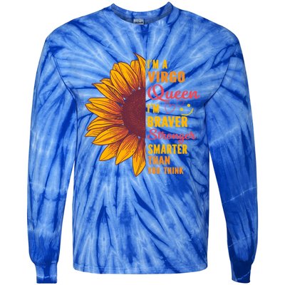 Virgo Queen Sunflower Zodiac Sign Horoscope Birthday Gift Tie-Dye Long Sleeve Shirt