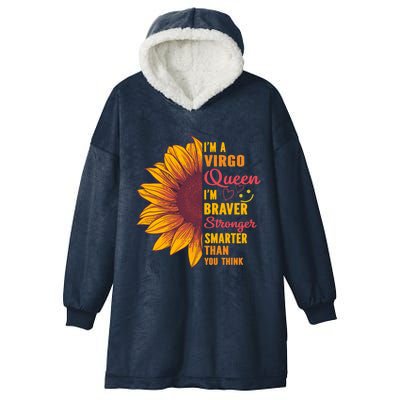 Virgo Queen Sunflower Zodiac Sign Horoscope Birthday Gift Hooded Wearable Blanket