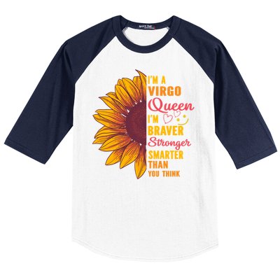 Virgo Queen Sunflower Zodiac Sign Horoscope Birthday Gift Baseball Sleeve Shirt